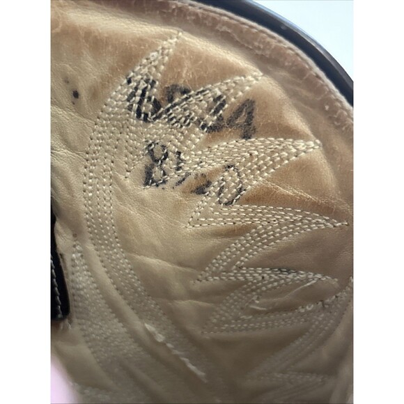 Vintage Dan Post Boots Mens 8.5 Teju Lizard Skin Brown Cowboy Western 6834 - Picture 6 of 12